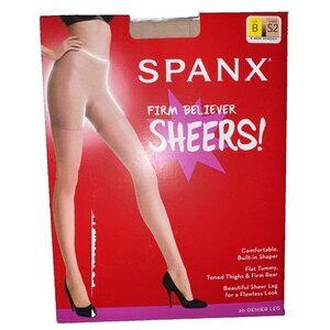 Spanx Firm Believer Shaping Sheers Pantyhose Size: B Shade: S2 Beige 20211R